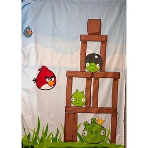 Retro Angry Birds Shower Curtain 71"x70" Polyester Rovio